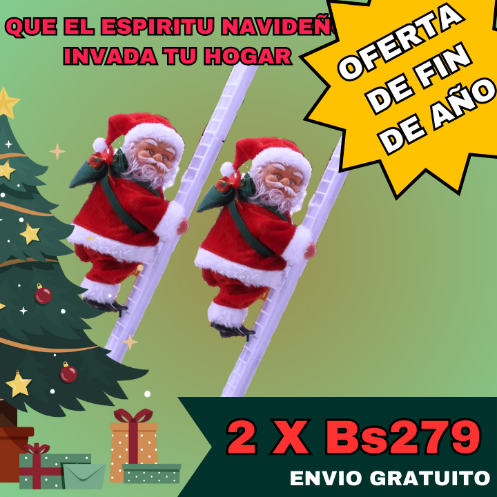 Papá Noel Trepador con Escalera Musical