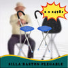 Silla Bastón Plegable de Acero Inoxidable