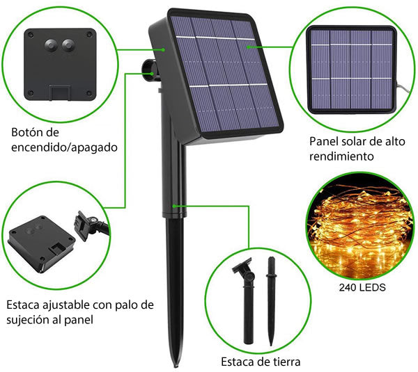 Luces LED con Panel Solar